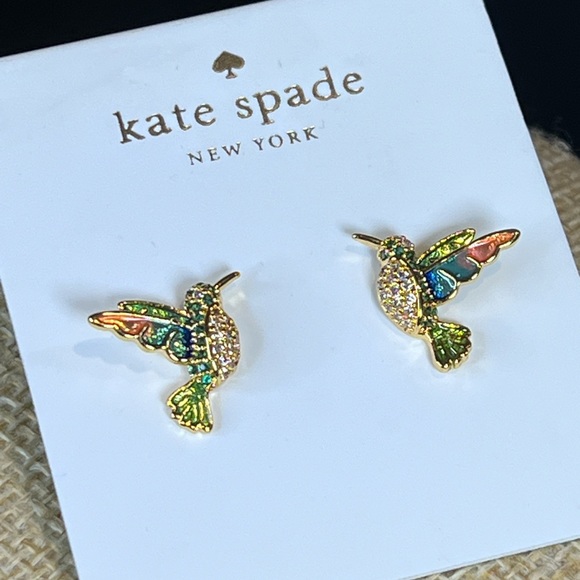 Kate Spade ♠️ Gold Plated Hummingbird Stud Earrings - Picture 1 of 2